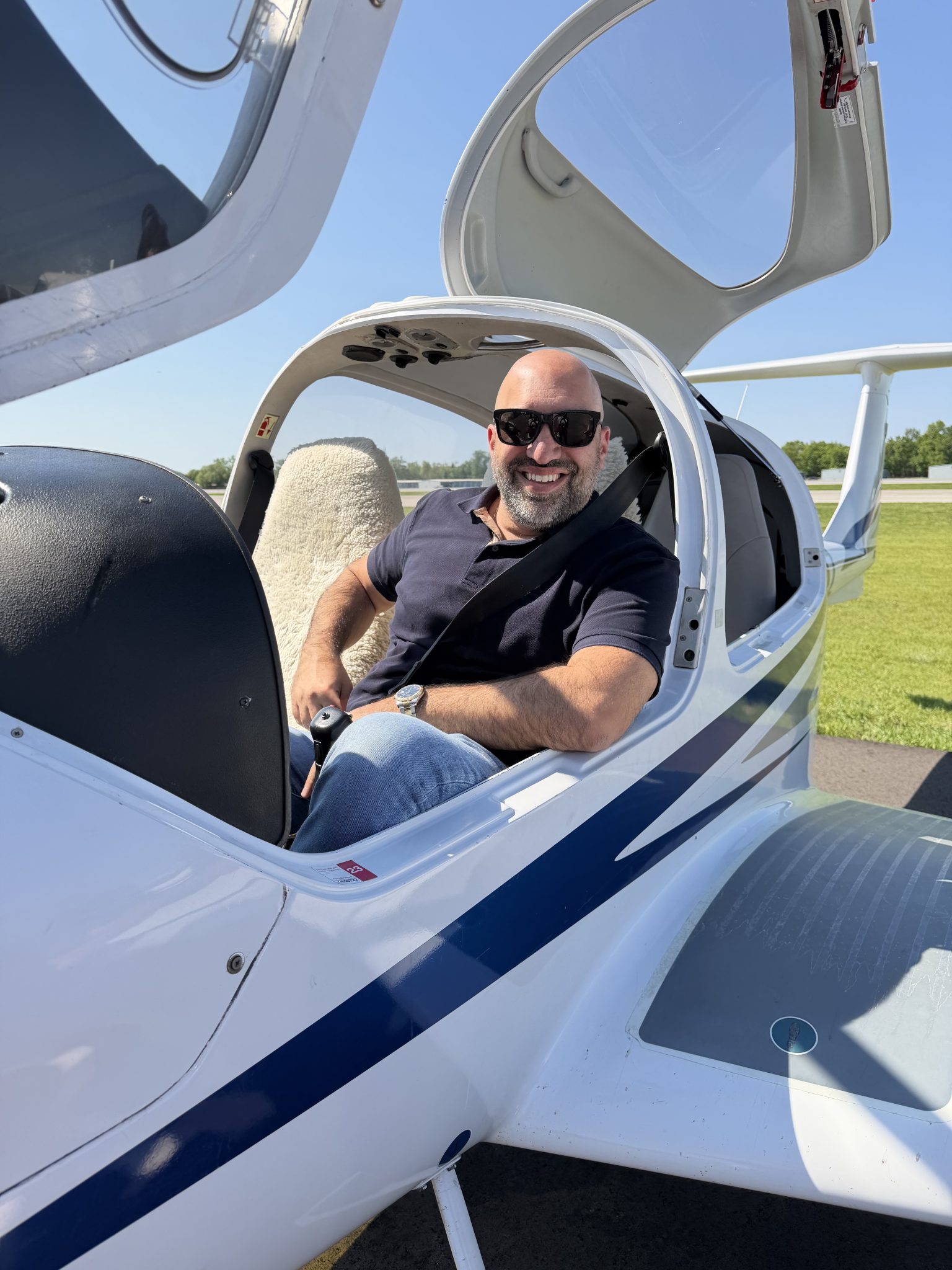 Dr Robert Zaid with aircraft